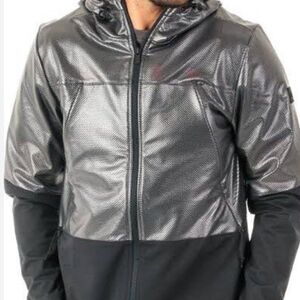 Under Armour Metallic Gray and Black Windbreaker very stretchy